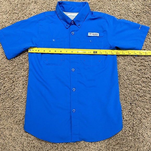 Boys Columbia PFG Blue shortsleeved fishing shirt sz Medium (10/12) - Picture 6 of 6